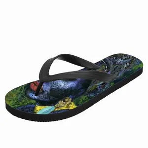 Men Blue Flame Fashion Interior Gift Idea Flip Flop Slippers