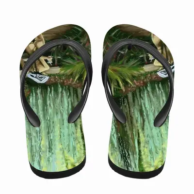 Men Adam Is Waiting For His Eva 2Prints Gift Nude Fast Food Interior Decor Design Nature Paradises Flip Flop Slippers