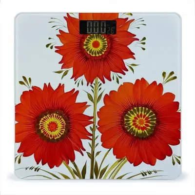 Three Red Flowers Weight Scale