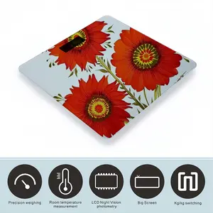 Three Red Flowers Weight Scale