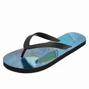 Men Blue And Turquoise Flip Flop Slippers