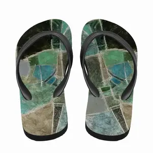 Men Landscape With Blue Flip Flop Slippers