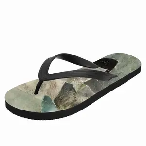 Men Black With Landscape Flip Flop Slippers