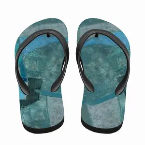 Men Turquoise Green And Blue Flip Flop Slippers