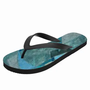 Men Turquoise Green And Blue Flip Flop Slippers