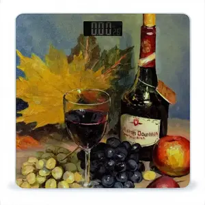 Bright Still Life With Wine Weight Scale