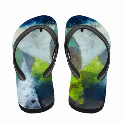 Men Green And Blue With Black And White Flip Flop Slippers