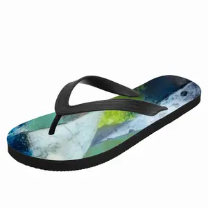 Men Green And Blue With Black And White Flip Flop Slippers