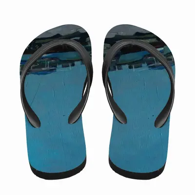 Men Waiting For A Walk On The Sea Flip Flop Slippers