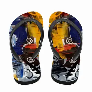 Men Red Abstractions Flip Flop Slippers