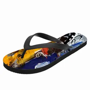 Men Red Abstractions Flip Flop Slippers