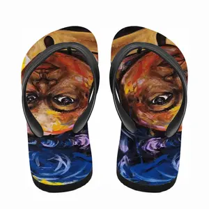 Men Golden Woman Flip Flop Slippers