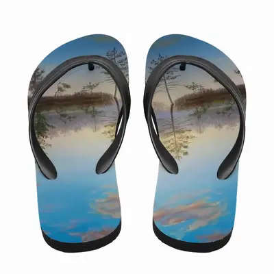 Men Sunset On The Lake Flip Flop Slippers