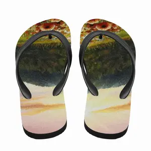 Men Field Of Poppies Flip Flop Slippers