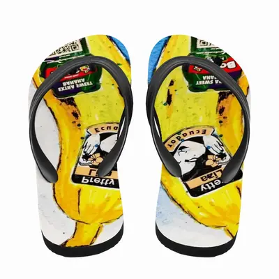 Men Banana Style - Pop Art Fruit Yellow Flip Flop Slippers