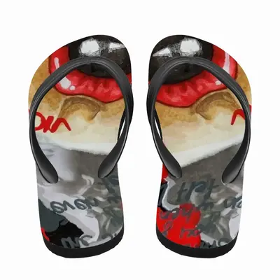 Men Passionate Love - Erotic Street Art Collage Bdsm People Body Flip Flop Slippers