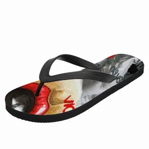 Men Passionate Love - Erotic Street Art Collage Bdsm People Body Flip Flop Slippers