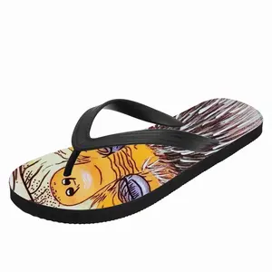 Men Monkey - Watercolor Animals Wild Interior Decor Gift Ideas Design Asian Flip Flop Slippers