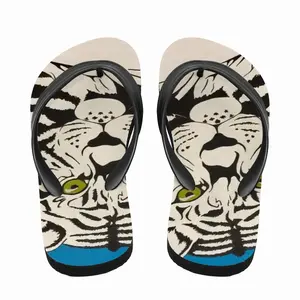 Men Albino - White Tiger Animals Interior Decor Gift Flip Flop Slippers