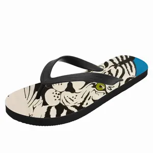 Men Albino - White Tiger Animals Interior Decor Gift Flip Flop Slippers