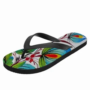 Men Blue Sky Flower Flip Flop Slippers