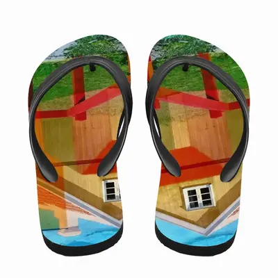 Men Red Fence Flip Flop Slippers