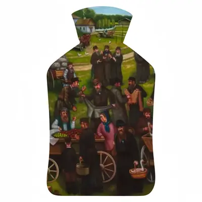 Jewish Market In The Shtetl Hot Water Bag