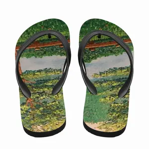 Men Sailboats And Park Flip Flop Slippers