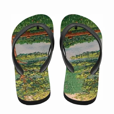 Men Sailboats And Park Flip Flop Slippers