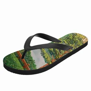 Men Sailboats And Park Flip Flop Slippers