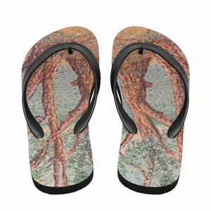 Men Trees Near A Lake Flip Flop Slippers