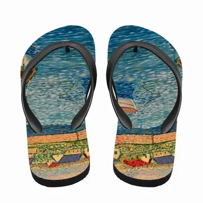 Men Boats In The Country Flip Flop Slippers