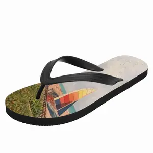 Men Sailboat On Miami Beach Flip Flop Slippers