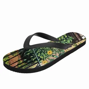 Men Sunflowers New York City Flip Flop Slippers