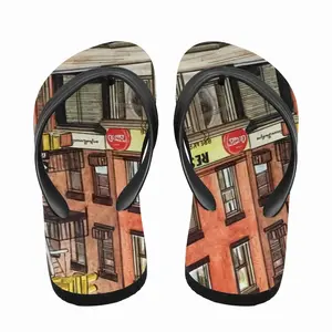 Men Corner Restaurant New York City Flip Flop Slippers