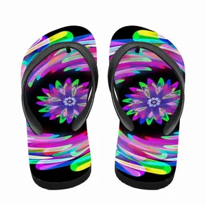 Men Flowers Space Flip Flop Slippers