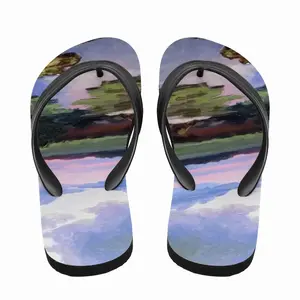 Men Summer Evening Landscape Flip Flop Slippers