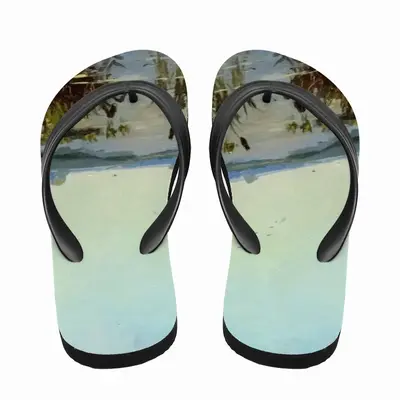 Men Sunrise Lake With Reeds Flip Flop Slippers