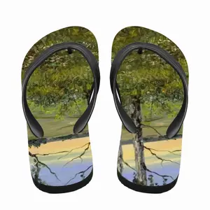 Men Birch Trees At Sunrise Flip Flop Slippers