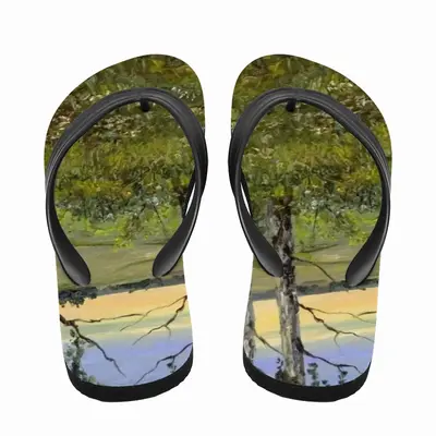 Men Birch Trees At Sunrise Flip Flop Slippers