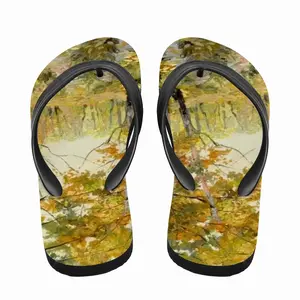 Men Birch Tree Forest Trail Flip Flop Slippers