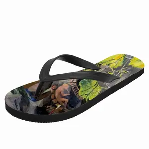 Men Sunny Ceramic Tableware And Leaves Still Life Flip Flop Slippers