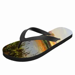 Men Idyllic Scenic Summer Sunset Landscape Flip Flop Slippers