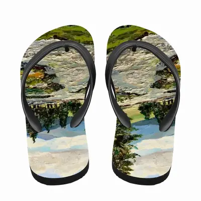 Men Scenic Mountain River Flip Flop Slippers