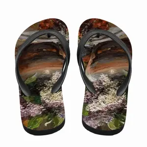 Men Lilac Bouquet In A Clay Vase Flip Flop Slippers