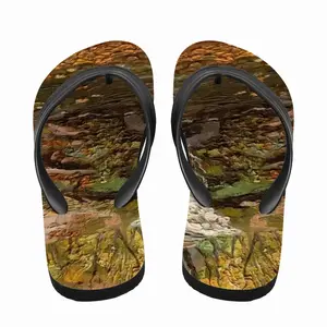 Men Autumn Waterfall Impasto Flip Flop Slippers