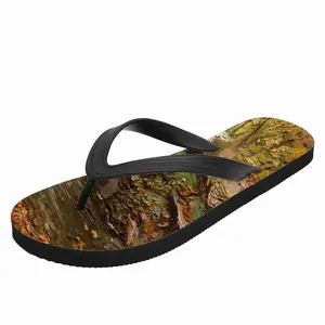 Men Autumn Waterfall Impasto Flip Flop Slippers