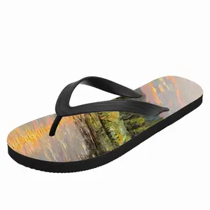 Men Sunset Pond With Sun Reflection Landscape Flip Flop Slippers