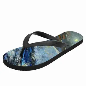 Men Night Winter Road Flip Flop Slippers