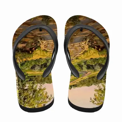 Men Country Road Landscape Flip Flop Slippers